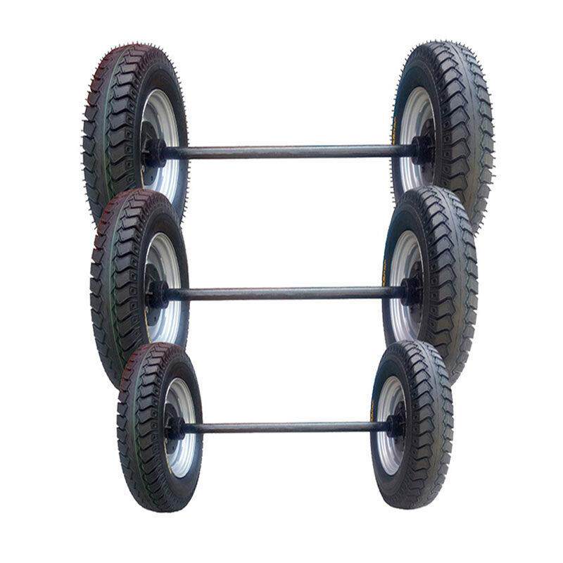 充气轮胎马车轮子400-12平板推车轮胎橡胶20寸两轮连带轴后桥500-