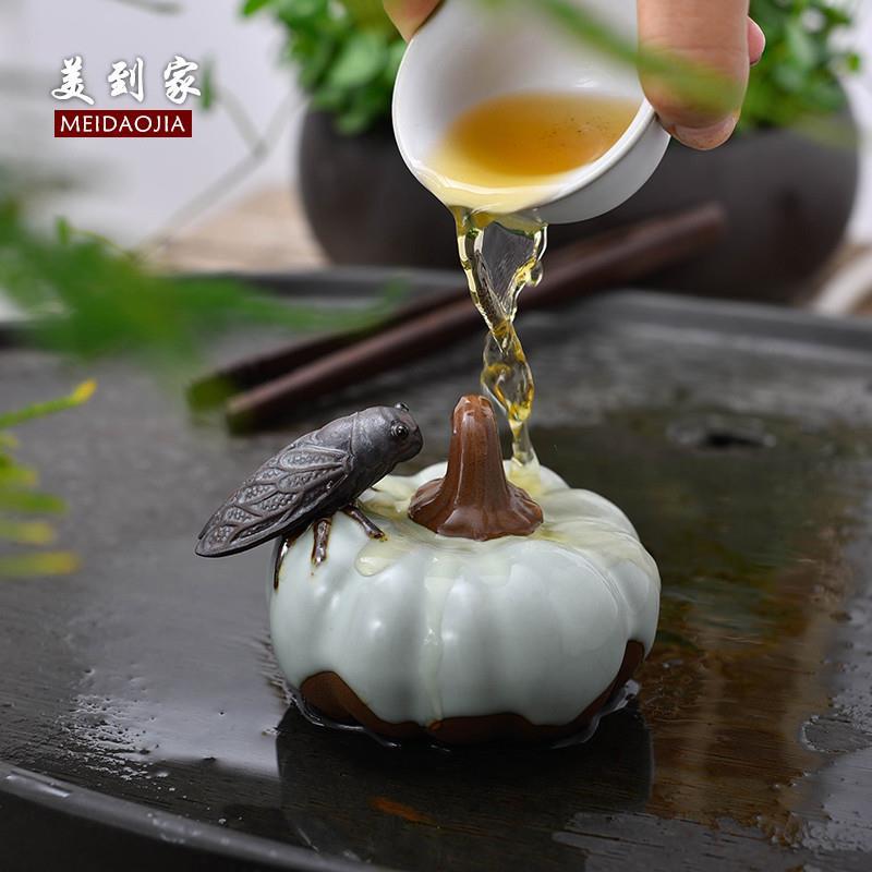 茶宠摆件精品茶盘茶道汝窑茶宠开片可养手工茶桌摆件装饰禅意招财