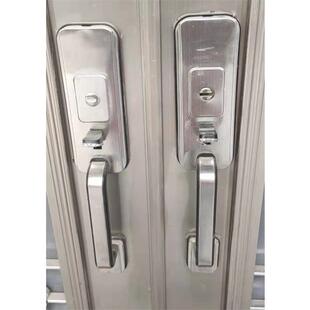 老式防盗门把手不锈钢大门锁配件铝合金铁门锁双开 关对开 门家用