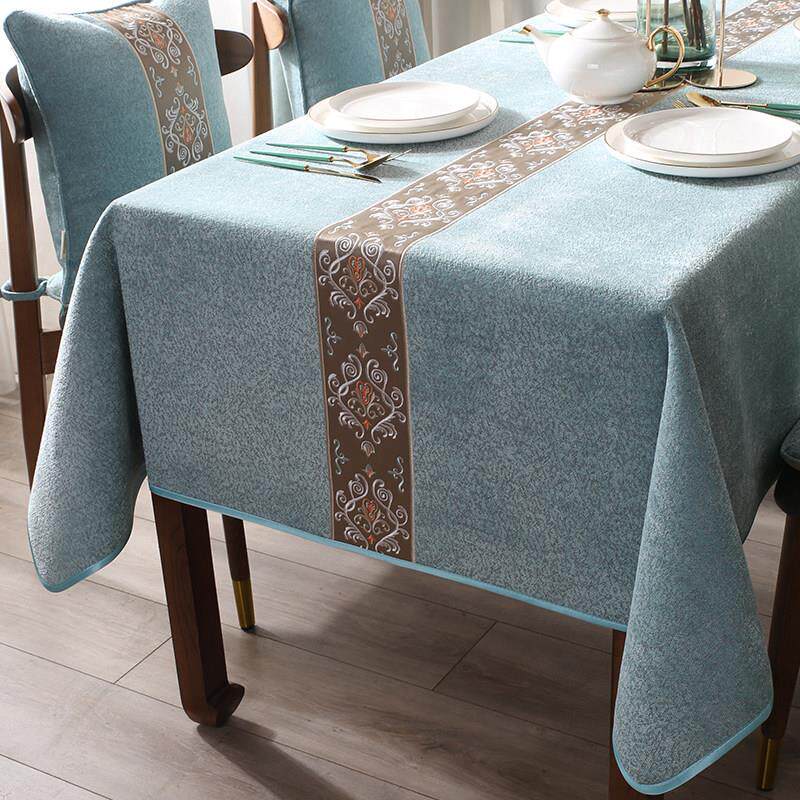 桌布布艺新中式刺绣中国风茶几桌布长方形台布餐桌布轻奢高级感