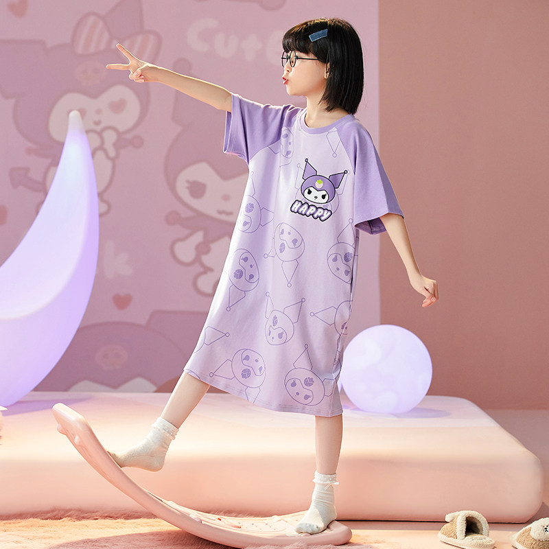 女童睡衣夏季睡裙2023新款公主风小女孩夏款纯棉大童儿童夏天短袖,童装/婴儿装/亲子装,家居裙/睡裙,淘宝优惠券,粉丝福利购,淘宝优惠卷