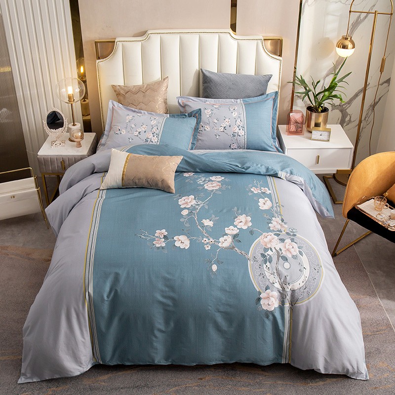 全棉四件套简约欧式纯棉2米床单被套双人床上用品春