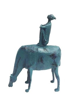 新中式样板房软装饰品摆件雕塑人物铁艺动物客厅玄关电视柜工艺品