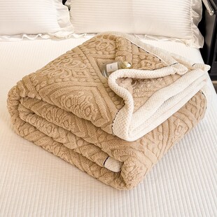 A类加厚双面雕花塔芙绒毛毯单人午睡沙发盖毯冬季珊瑚毛绒小毯子