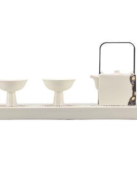 新中式简约禅意泡茶煮茶壶茶碗托盘陶瓷茶具家居客厅书房装饰品