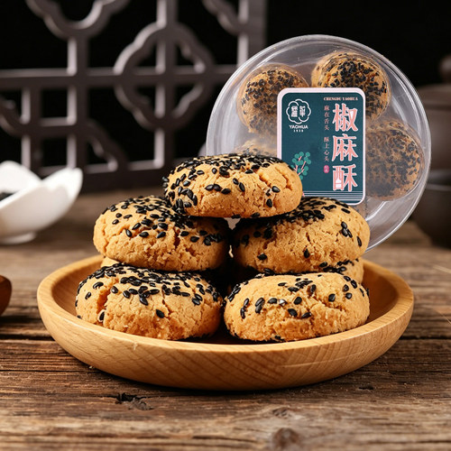 耀华成都黑芝麻椒麻桃酥罐装