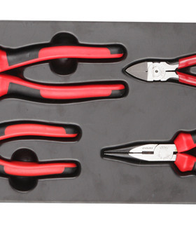 D促销价!力易得-专业工具 4件 Cr-V 铬钒钢钳子组套 E1918