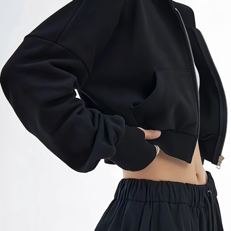 美式运动学院风2025春秋款加绒加厚夹克卫衣开衫连帽上衣短款外套