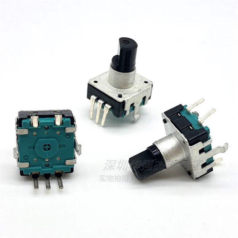 360度旋转塑料车载音响EC12编码器编码开关24点位12mmF半轴带开关