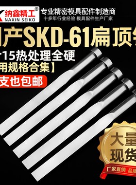 模具扁顶针skd61现货扁针全硬扁顶杆扁销顶杆镶针精密配件