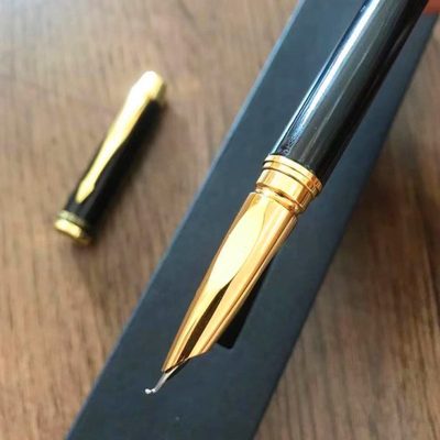 （送笔尖）英雄7006弯尖美工钢笔1.0mm弯头硬笔书法练字办公钢笔