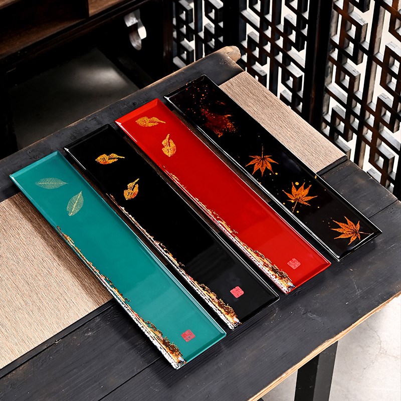 可玉电木漆艺长杯托茶托盘干泡盘便携简易茶台携带仪式感创意轻便