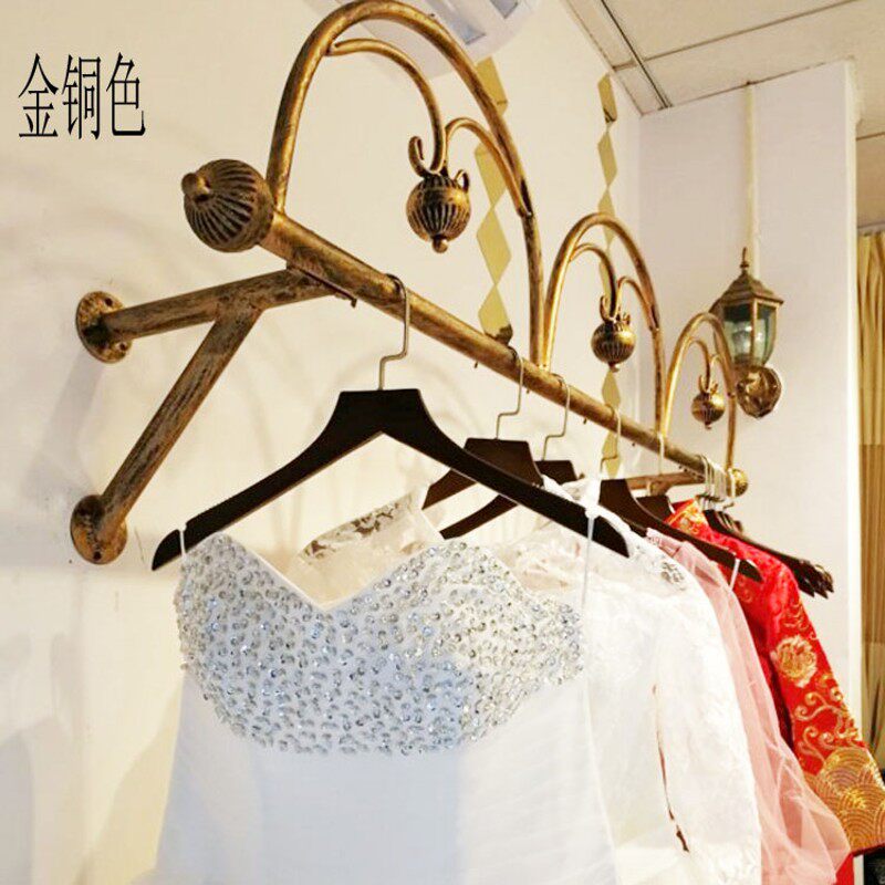 欧式婚纱架子高档展示架壁挂旗袍礼服架影楼新娘服装店挂衣架落地