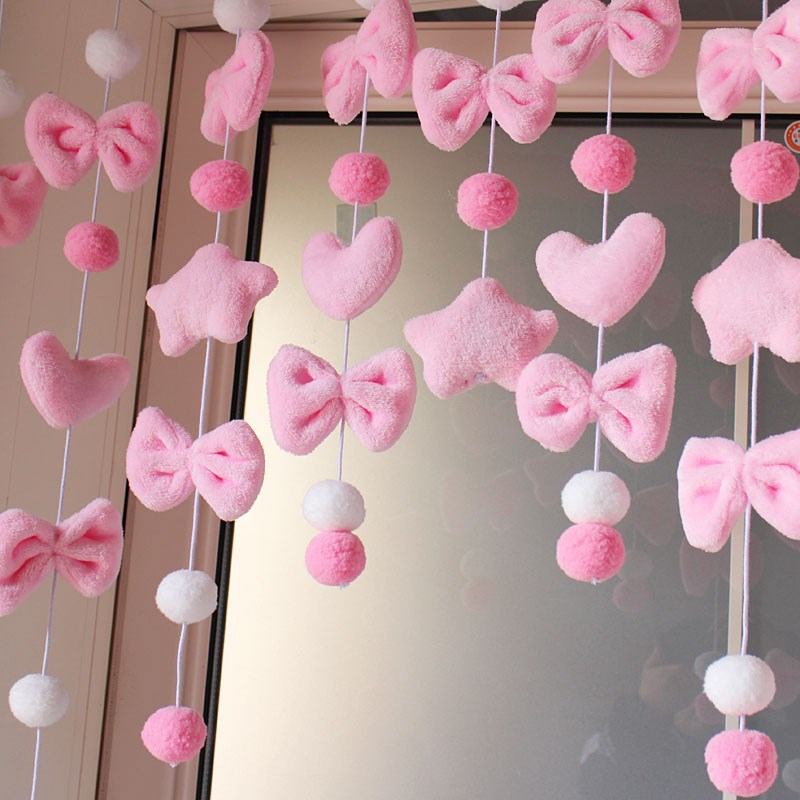 星爱传奇爱心之家免打孔魔术贴卫生间门帘隔断帘珠帘店铺商用门帘