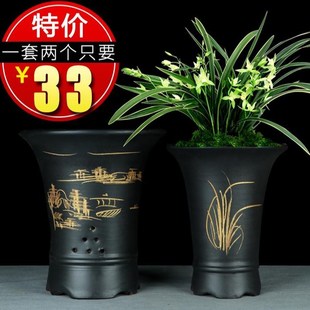 宜兴紫砂盆兰花盆多肉花盆君子兰盆陶瓷盆栽绿植盆景花瓶紫砂花盆