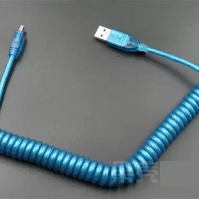 包邮 type-c螺旋线 micro安卓数据线 机械键盘mini USB 磁环屏蔽