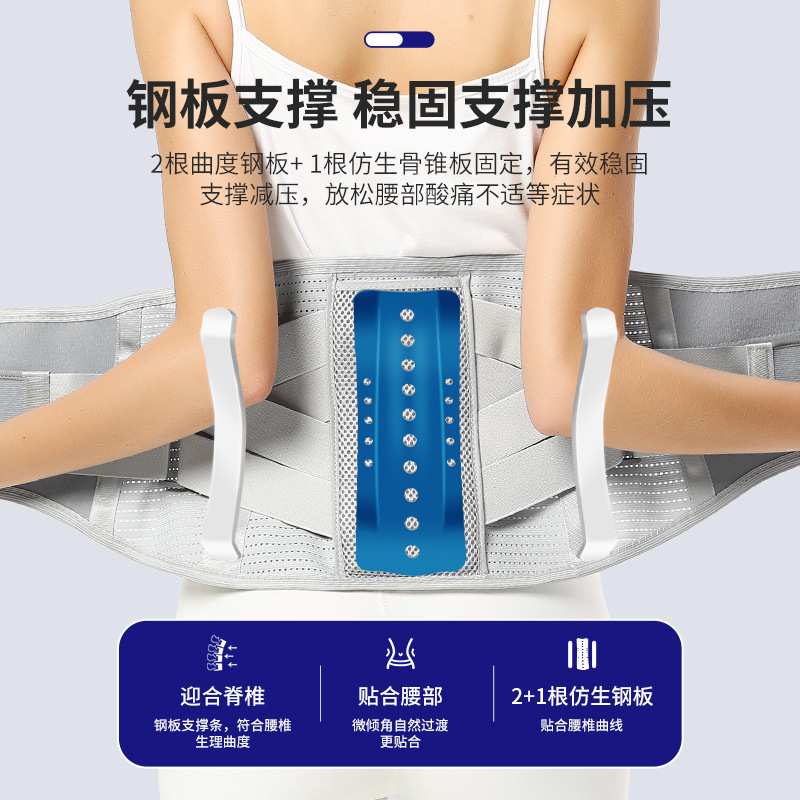 2023新款加宽曲度钢板支撑自发热保暖透气护腰带厂家 一件代发