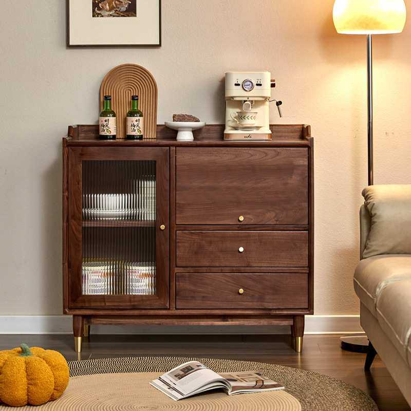 黑胡桃木餐边柜北欧实木餐厅收纳柜现代简约小户型家用客厅储物柜,鲜花速递/花卉仿真/绿植园艺,割草机/草坪机,淘宝优惠券,粉丝福利购,淘宝优惠卷