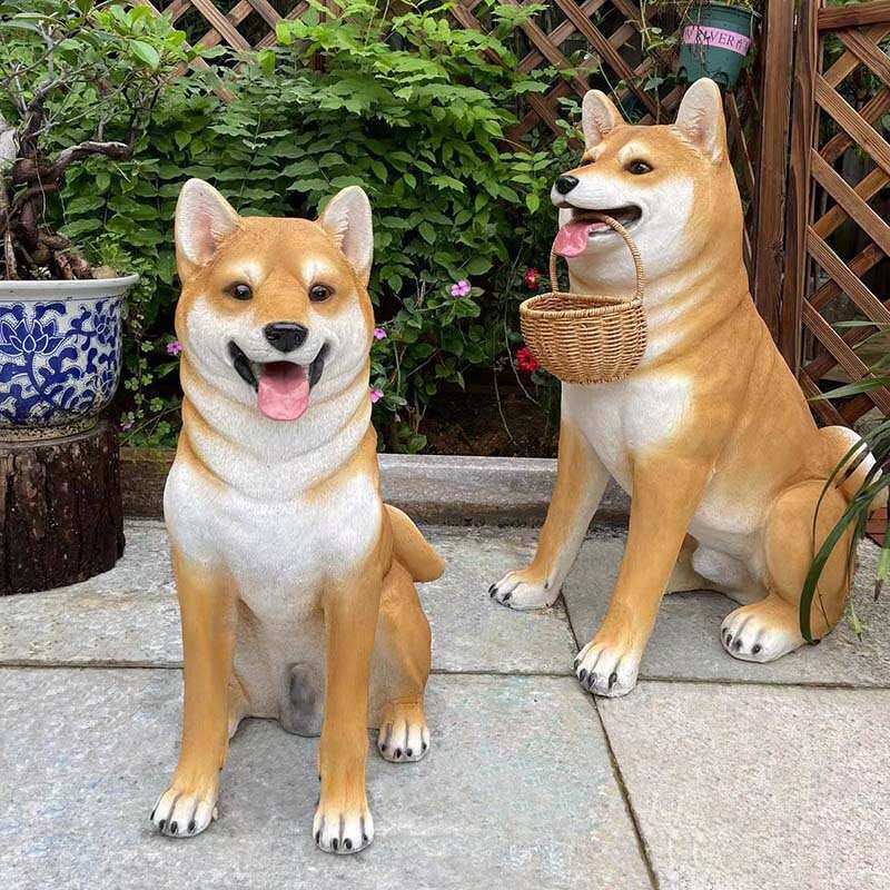 户外庭院装饰动物雕塑柴犬模型门口看门狗落地摆设秋田犬E18