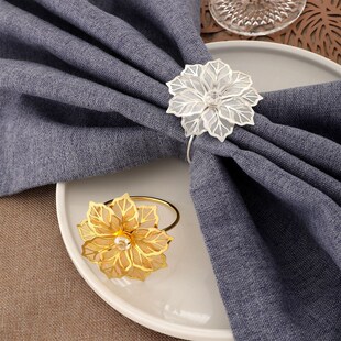 酒店专用口布高级感折花餐巾布西餐垫轻奢口布扣新中式金属餐巾扣