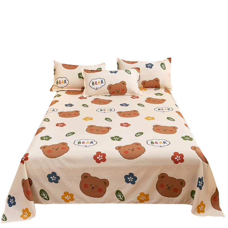 床单单件学生宿舍单人磨毛被单双人冬季水洗棉儿童被罩枕套三件套