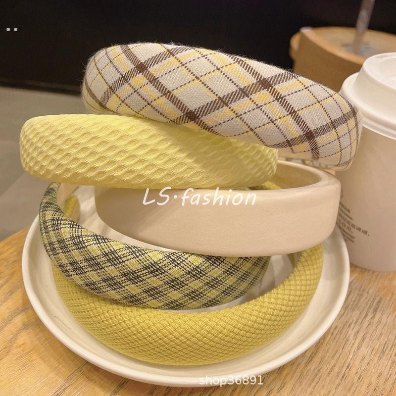 黄色甜美纯色发箍女韩国高级感头窟发窟高颅顶网红发卡头箍女韩版