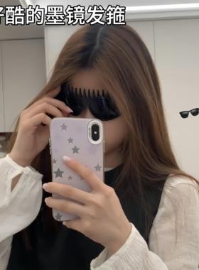 发箍梳子形状太阳眼镜欧美风压发头箍搞怪夸张太阳眼镜拍照道具送