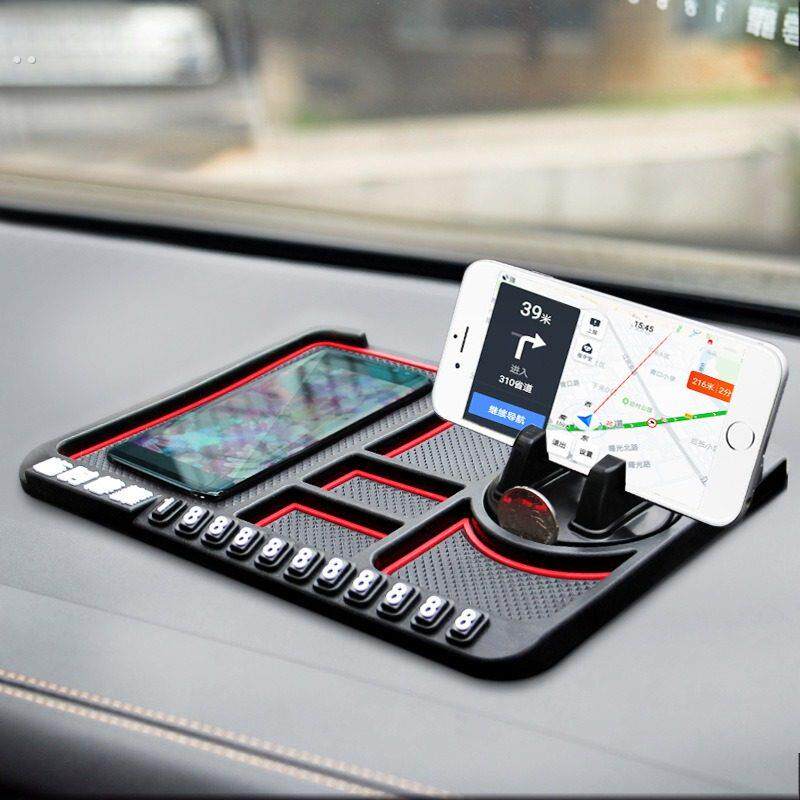 多功能车载防滑垫 手机支架停车号码牌车内导航仪表台置物垫