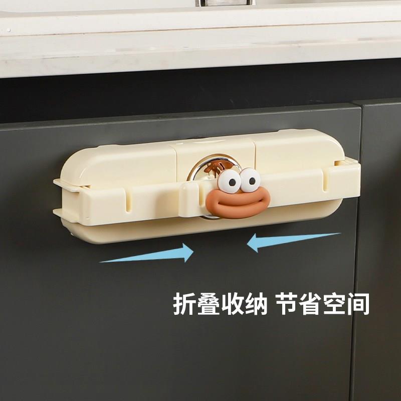 吸盘可折叠垃圾桶家用整体橱柜门壁挂式塑料袋挂架厨房收纳垃圾袋图片
