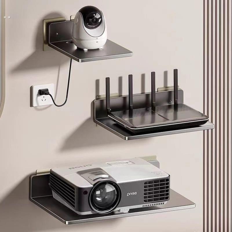 路由器架墙床头托盘挂墙放置投影仪支架打孔支撑盘壁挂悬挂置物架