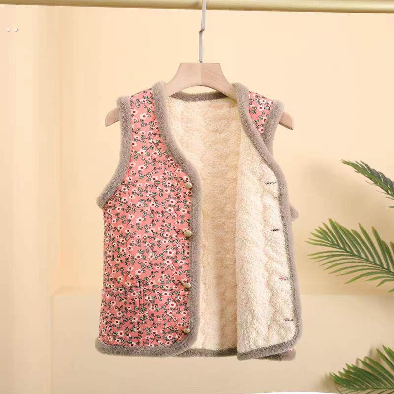 妈妈加绒加厚马甲棉衣外套秋冬装新款中年女装奶奶背心棉服中老年