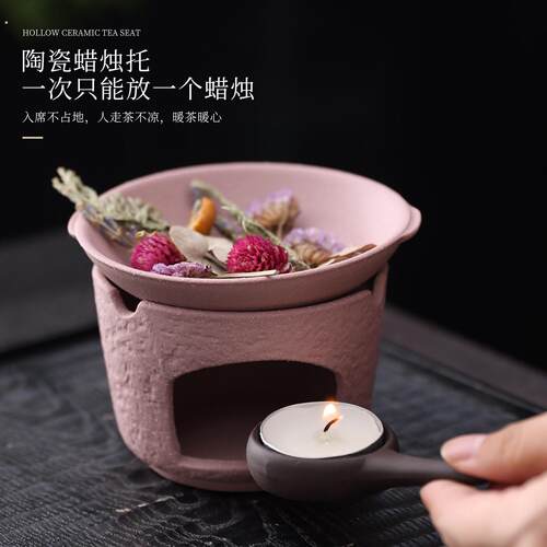 陶瓷复古手作烤茶炉日式陶瓷熏香鼠尾草烘烤炉蜡烛加热提香可干烧
