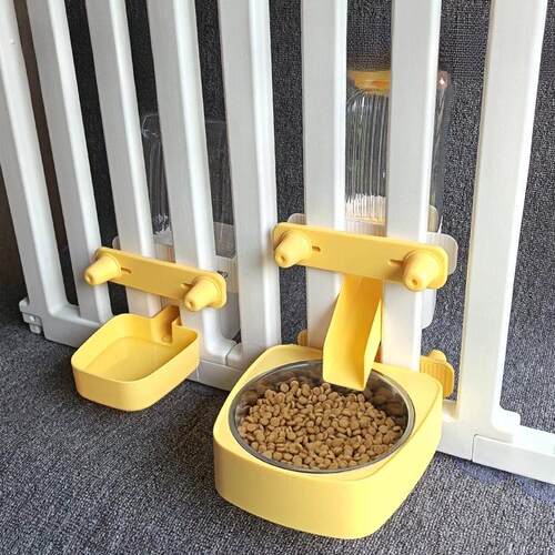 狗狗挂式饮水机猫咪喝水碗自动喂食器粗细笼双用悬挂水壶宠物用品