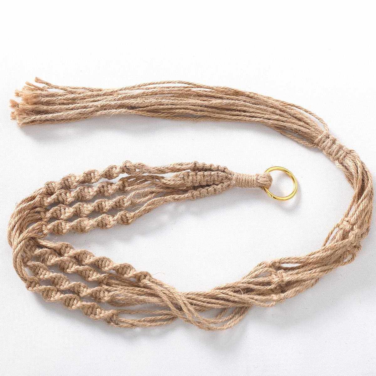 直销新款4件套装黄麻绳网兜 室内装饰悬挂花盆吊篮花盆网兜 植物,家居饰品,花盆,淘宝优惠券,粉丝福利购,淘宝优惠卷