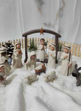 直销新款树脂工艺摆件诞生套装（S/12）