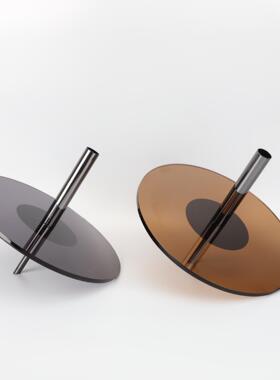 现代简约亚克力金属飞碟摆件样板房桌面酒店家居客厅创意软装饰品