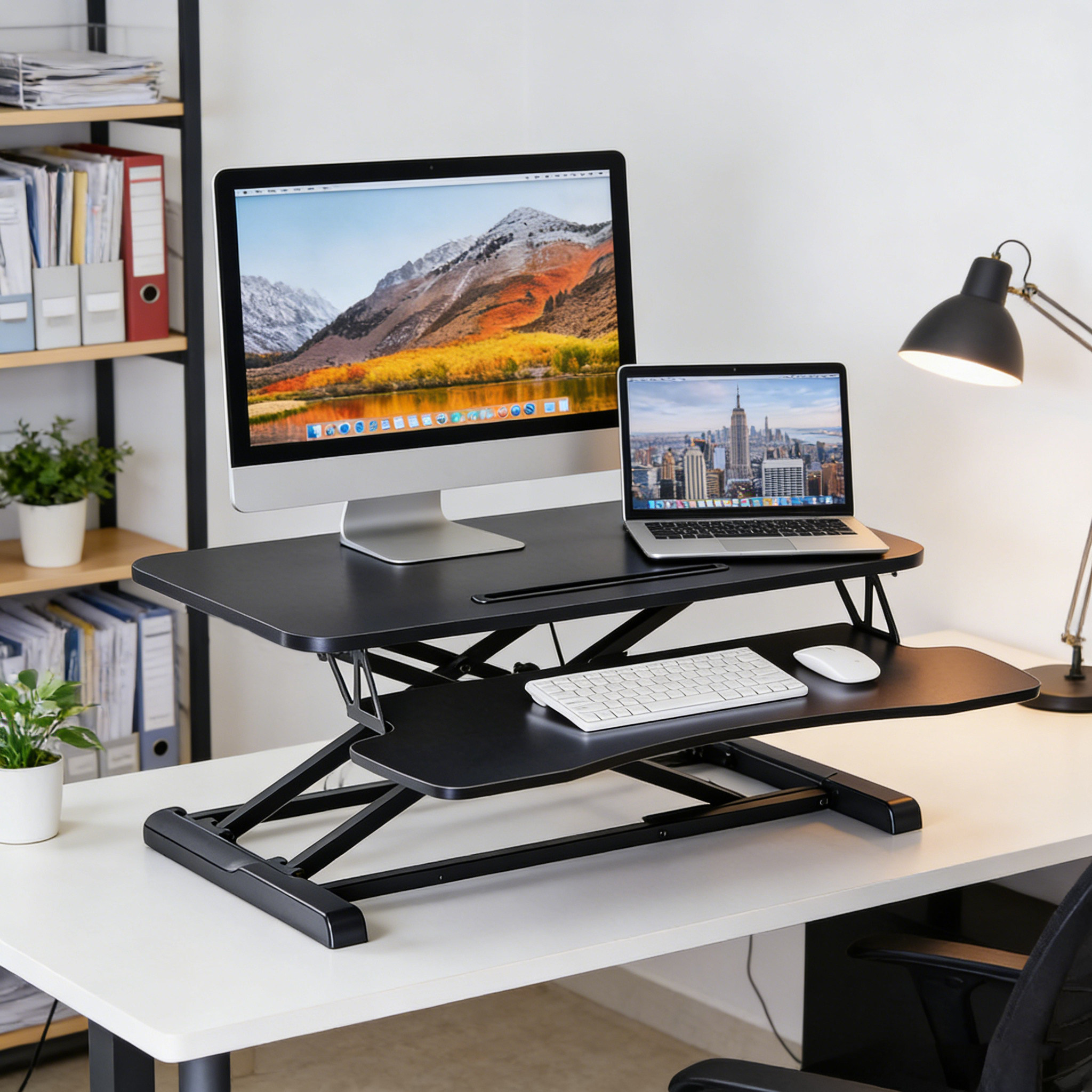 站立式工作台升降电脑桌笔记本增高支架办公桌台式电脑工位升降台