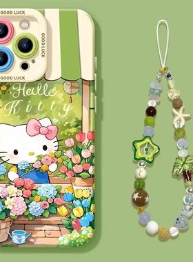 夏天绿色小猫适用于vivo iqoo15/13手机壳iqooneo10/neo9s/8/6保护套女款z9z8z7xz6iqoo12防摔/5/3/U5天使眼