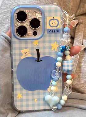 蓝白格子水果适用于一加Ace6手机壳至尊竞速版1+5/13TACE3/3V新款一加12女Ace5ProTurbo 6V11/10t保护套大孔