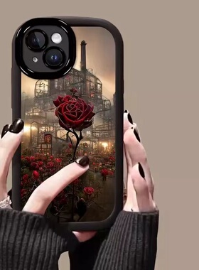 城堡玫瑰花朵适用于opporealme GT8pro手机壳gtnoe5/neo3/2保护套真我15/10网红v60pro女v23新款v13/q5i泡芙