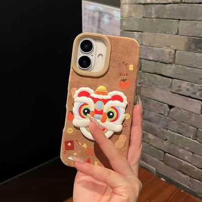 国风舞狮头适用于oppo reno15pro/reno14/13手机壳reno12/9创意reno6全包realmegt7pro女findx8pro防摔天梯