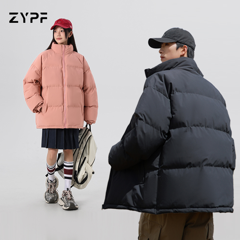 冬季休闲纯色立领棉衣外套