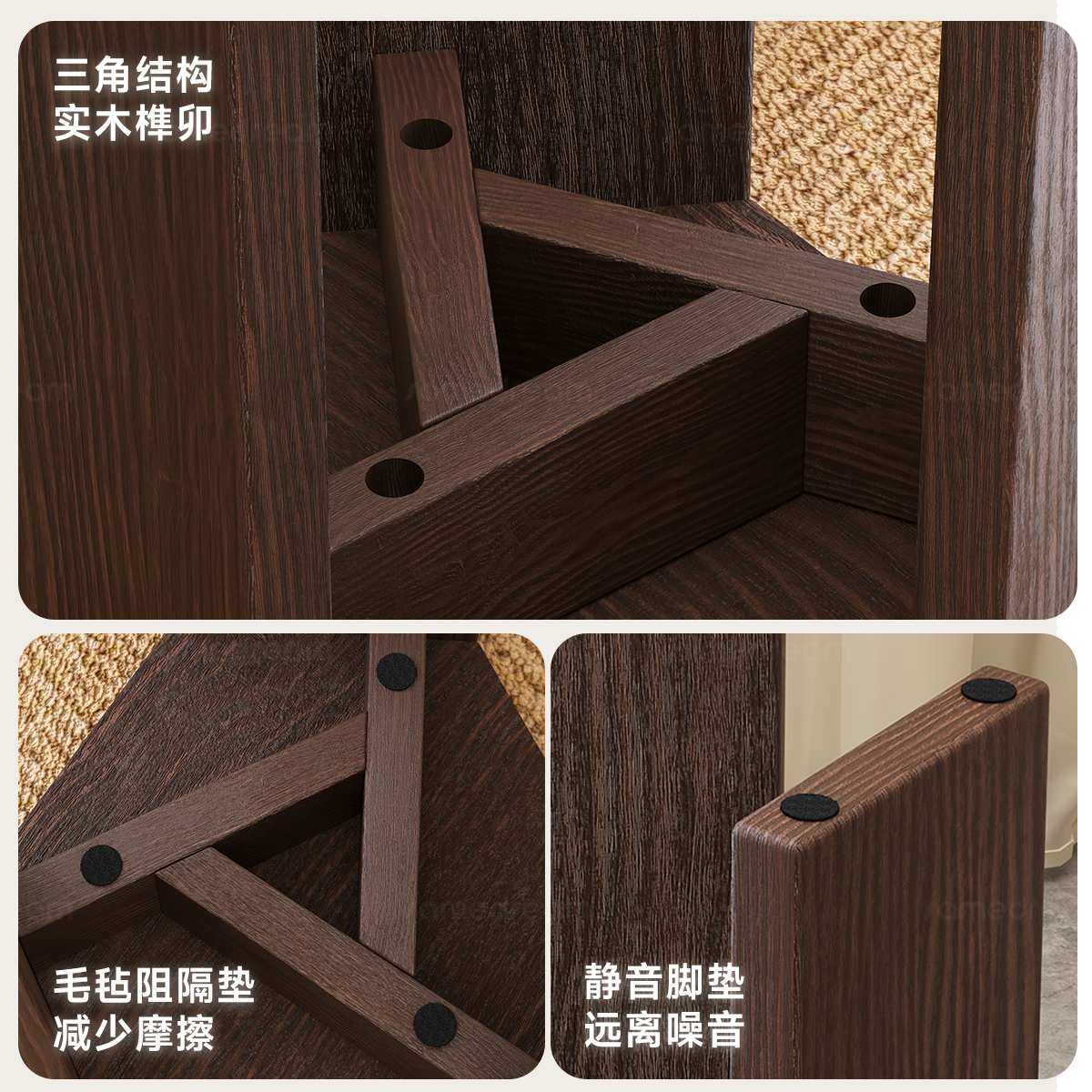 实木凳子家用可叠放秩序凳加厚组合堆叠叠凳边几圆凳餐桌高凳