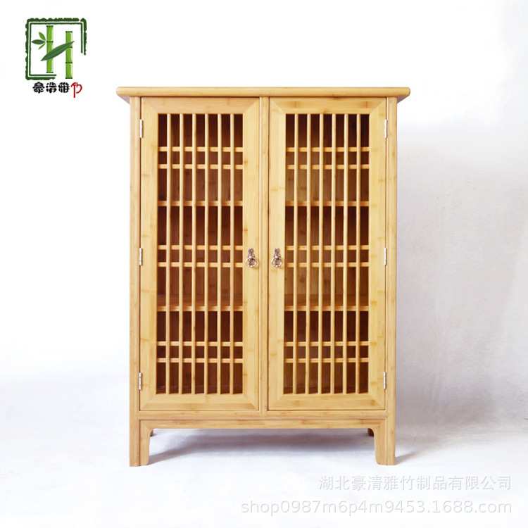 石家庄全竹家具竹制茶水柜竹书柜竹书架茶空间竹木柜全屋家具竹柜