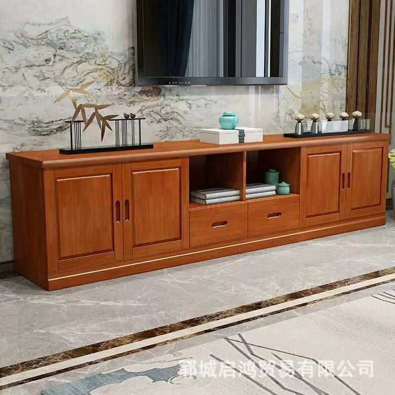 中式实木电视柜组合墙柜老榆木简易客厅家具柜家用收纳储物矮柜