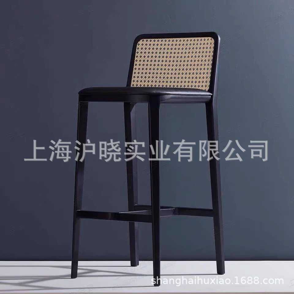 简约全实木吧台椅子单人高脚凳子酒吧椅手机店高脚椅餐桌吧椅现货