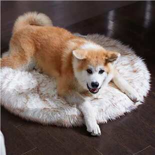 宠物人造毛皮狗床,记忆棉狗床,蓬松小狗地毯,防水可水洗软套,