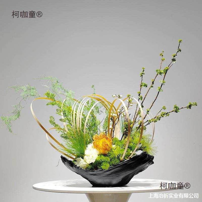 禅意寂酒店新日式桌面茶几几桌中式植花侘花艺干花仿真花永麦太保