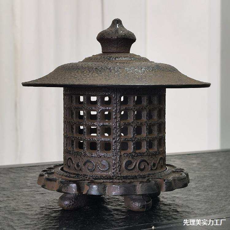 仿古宫灯古代雪见灯铁艺烛台传统装饰仿真怀旧铸铁建筑复古长安灯