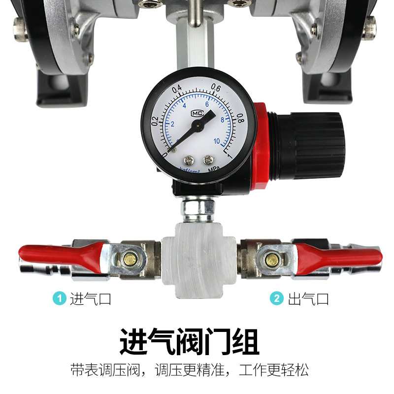 百马AS20铝合金隔膜泵6分25MM气动带架隔膜油漆泵混合搅拌泵